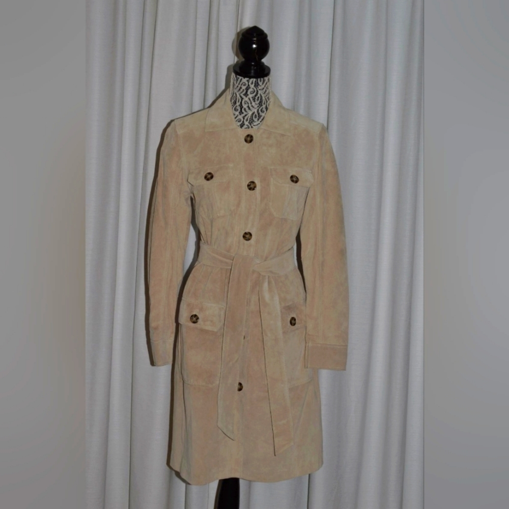Raincoat Suede Beige Women.Brand I.N.C.  International Concepts